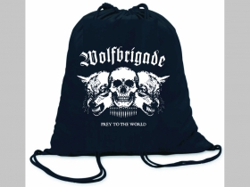 Wolfbrigade ľahké sťahovacie vrecko ( batôžtek / vak ) s čiernou šnúrkou, 100% bavlna 100 g/m2, rozmery cca. 37 x 41 cm